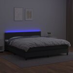 vidaXL Sommier à lattes de lit avec matelas et LED Noir 180x200cm