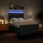 vidaXL Sommier à lattes de lit avec matelas Bleu 160x200 cm Tissu