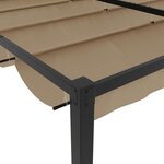 vidaXL Tonnelle de jardin avec toit rétractable taupe 3x3 m acier