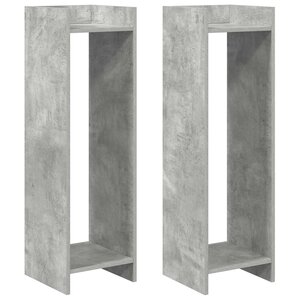 vidaXL Support de Plante 2 pièces Gris béton 30 x 30 x 100 cm