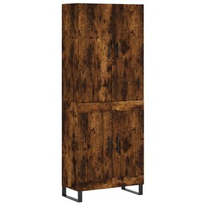 vidaXL Buffet haut Chêne fumé 69 5x34x180 cm Bois d'ingénierie