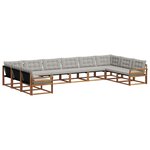 vidaXL Ensemble de canapés d'extérieur 10 pc Gris Naturel et Clair