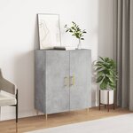 vidaXL Buffet gris béton 69 5x34x90 cm bois d'ingénierie