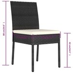 vidaXL Chaises à manger de jardin lot de 4 Résine tressée Noir