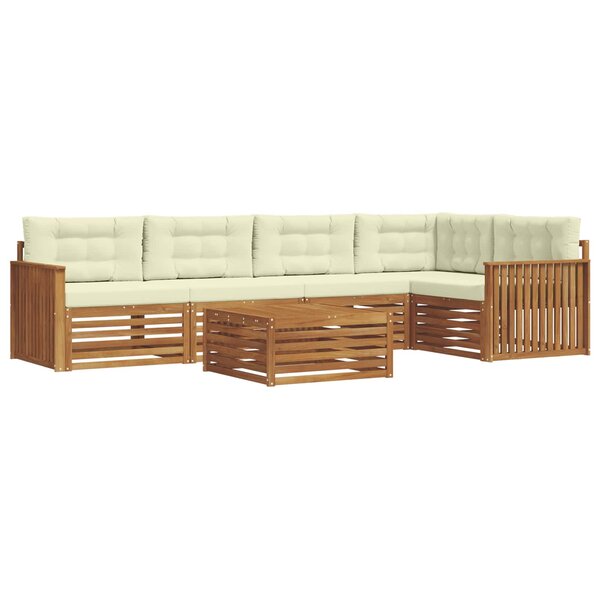 vidaXL Ensemble de canapés d'extérieur 6 pc Naturel et Crème