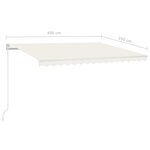 vidaXL Auvent manuel rétractable 400x350 cm Crème