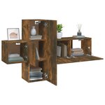 vidaXL Ensemble de meubles TV 3 Pièces Chêne fumé Bois d'ingénierie