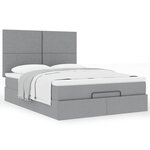 VidaXL Cadre de lit ottoman et matelas gris clair 140x190 cm tissu