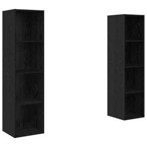 vidaXL Meuble TV 2 Pièces Noir 37 x 37 x 142.5 cm Bois d'ingénierie