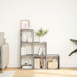 vidaXL Étagère séparatrice de pièce à 3 niveaux sonoma gris 99x29x99cm