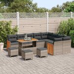 vidaXL Ensemble de canapé de jardin 13 Pièces Gris Gris foncé polyrotin