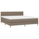 vidaXL Sommier à lattes de lit avec matelas LED Taupe 180x200 cm Tissu