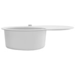 vidaXL Évier de cuisine Granit Seul lavabo Ovale Blanc