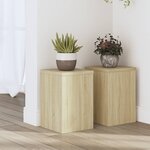 vidaXL Supports pour plantes 2 Pièces chêne sonoma bois d'ingénierie