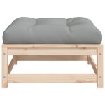 vidaXL Repose-pied de jardin avec coussin bois de pin massif