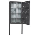 Bloc collectif Leabox  2x4  grade 3  simple face  Extérieur  fixation sur pieds à sceller   gris anthracite RAL 7016 finition brillante