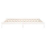 vidaXL Cadre de lit à LED blanc 135x190 cm double bois massif