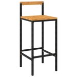 vidaXL Ensemble de bar jardin 3 Pièces noir poly rotin/bois massif acacia