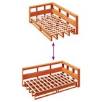 vidaXL Lit bibliothèque sans matelas cire marron 120x200 cm pin massif