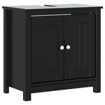 vidaXL Meubles de salle de bain 2 Pièces BERG noir bois de pin massif