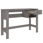 vidaXL Bureau HAMAR Gris clair 110x40x75 cm Bois massif de pin