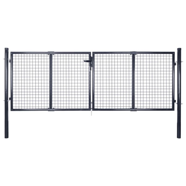 vidaXL Portail en maille Acier galvanisé 289x100 cm Gris