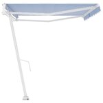 vidaXL Auvent automatique sur pied 500x300 cm Bleu/Blanc