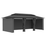 vidaXL Belvédère avec rideaux 600x298x270 cm Anthracite
