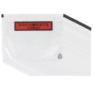 100 pochettes d'expédition autocollantes A5 transparentes