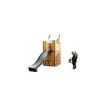 Axi ARTHUR Aire de jeux en cèdre vernis naturel  toboggan Gris