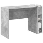 vidaXL Bureau Gris béton 109 x 50 x 78 cm Bois d'ingénierie