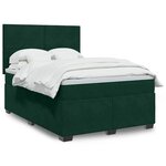 vidaXL Sommier à lattes de lit et matelas Vert foncé 140x190cm Velours