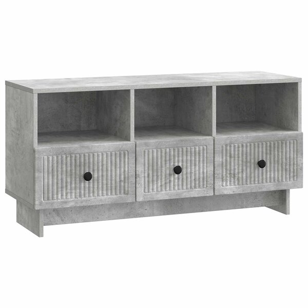 vidaXL Meuble TV Gris béton 102 x 34 5 x 50 cm Bois d'ingénierie