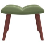 vidaXL Chaise de relaxation avec repose-pied Vert clair Velours