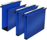 Pack 10 Dossiers suspendus polypro fun 330 fond 30mm bleu pour tiroir L'OBLIQUE AZ