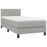 vidaXL Sommier à lattes de lit avec matelas et LED Gris clair 80x200cm