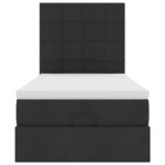 vidaXL Cadre de lit ottoman avec matelas noir 90x200 cm tissu