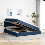 vidaXL Lit de rangement LED avec matelas Bleu 180 x 200 cm Tissu
