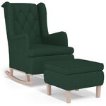 vidaXL Fauteuil avec pieds à bascule et tabouret Vert foncé Tissu