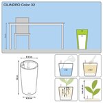 LECHUZA Jardinière Cilindro Color 32 ALL-IN-ONE Blanc 13950