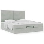 VidaXL Cadre de lit ottoman et matelas gris clair 160x200cm velours