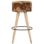 vidaXL Tabourets de bar lot de 2 cuir véritable et bois de manguier