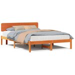vidaXL Cadre de lit Brun cire 160 x 200 cm Bois massif en pin