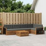 vidaXL Ensemble de canapés d'extérieur 6 pc Naturel et Anthracite