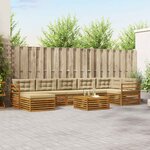vidaXL Ensemble de canapés d'extérieur 8 pc Naturel et Beige