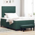 vidaXL Lit à ressorts avec matelas Vert foncé 120 x 190 cm Velours