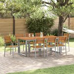 vidaXL Ensemble de salle à manger de jardin 9 pièces en bois solidité d’acacia et métal