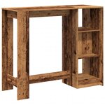 vidaXL Table de bar avec étagère vieux bois bois d'ingénierie