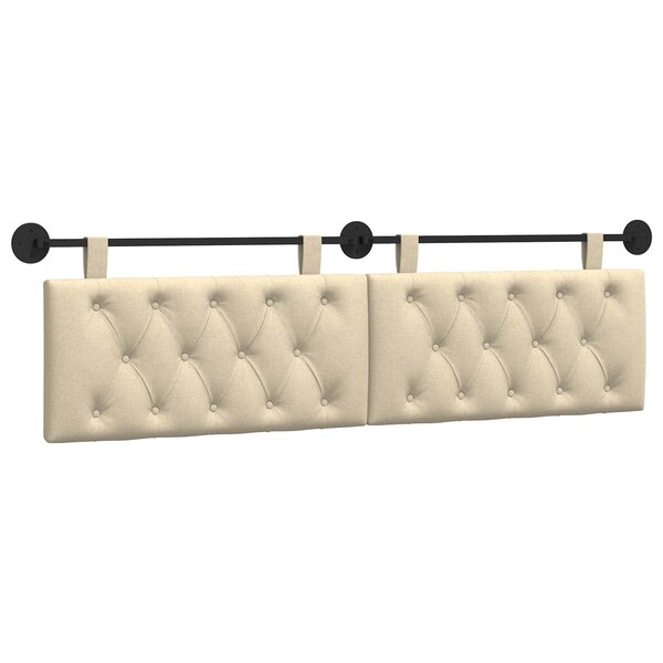 vidaXL Tête de lit suspendue Crème Tissu