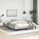 vidaXL Cadre de lit gris clair 152x203 cm velours
